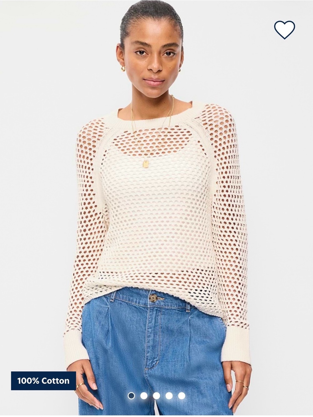 Old Navy Sweater Open-Knit Year Round 100% Cotton Sweater NWT